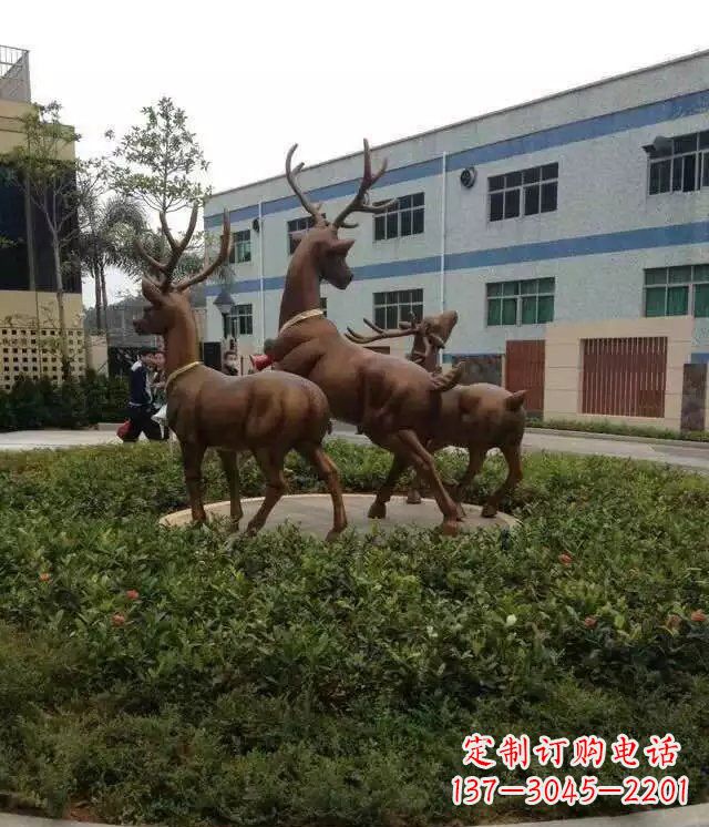 济南梅花鹿小区铜雕精美礼品