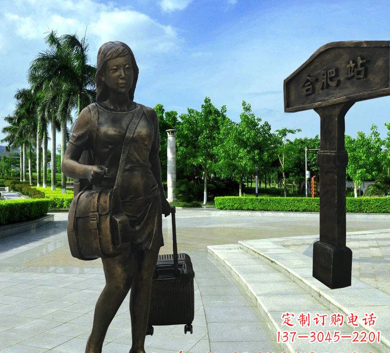 济南美貌铸就的美女铜雕