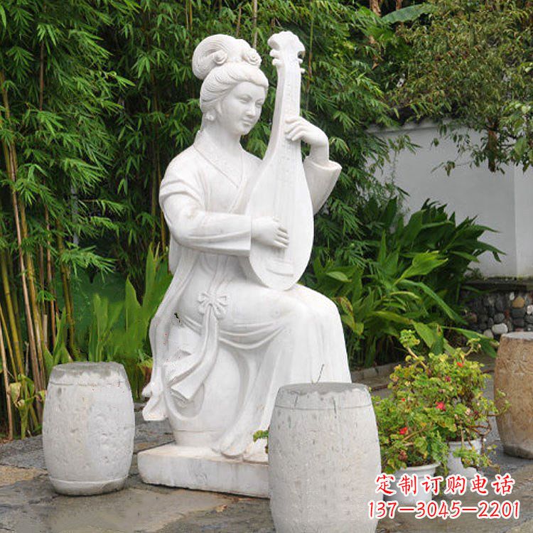 济南美女王昭君弹琵琶坐像雕塑