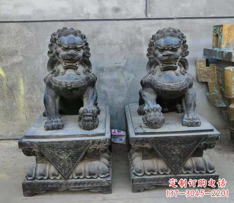 济南狮子雕塑,象征霸气的家门口装饰