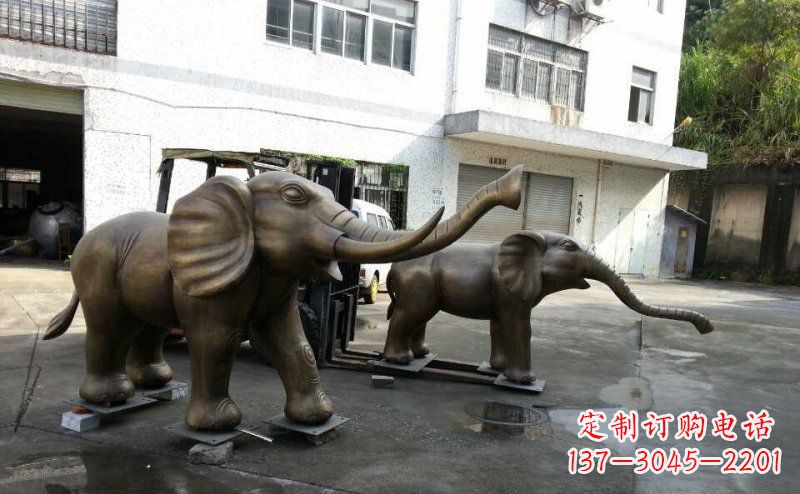 济南典雅大象铜雕,精美艺术品