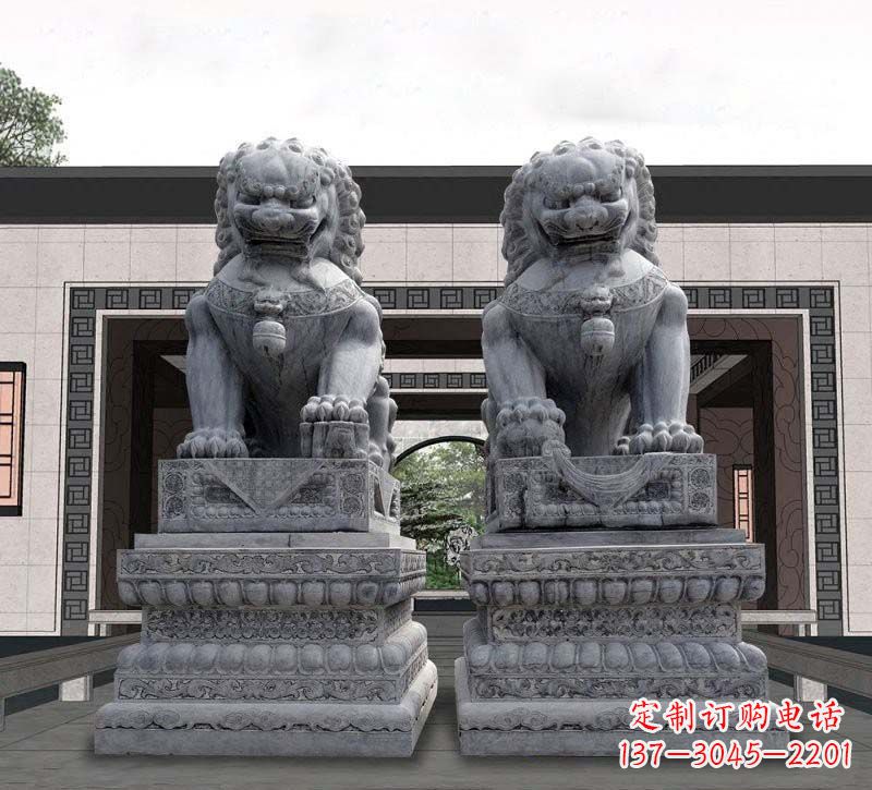 济南青石传统狮子石雕,引领传统艺术气息
