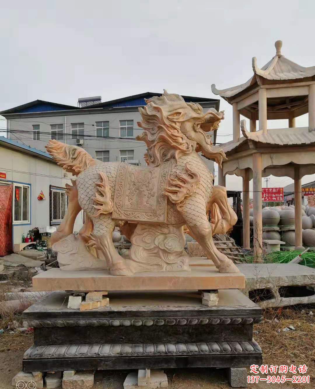 济南麒麟石雕，中领雕塑独特定制