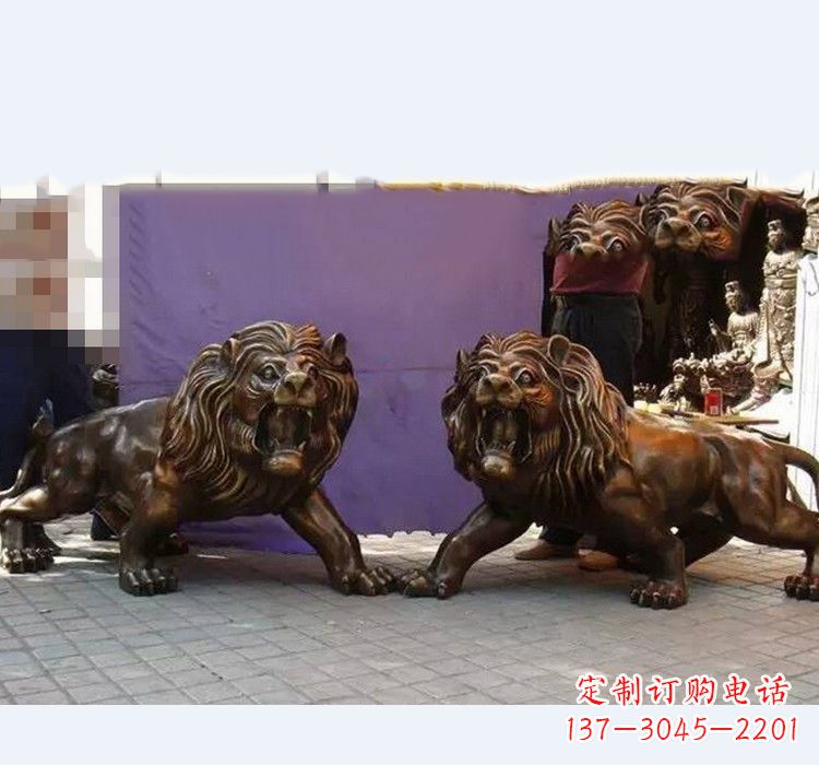 济南中领雕塑精心打造的正宗西洋狮子铜雕,表面…