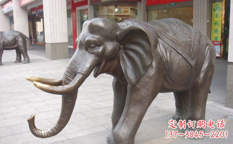 济南祥和如意的铜制大象雕塑