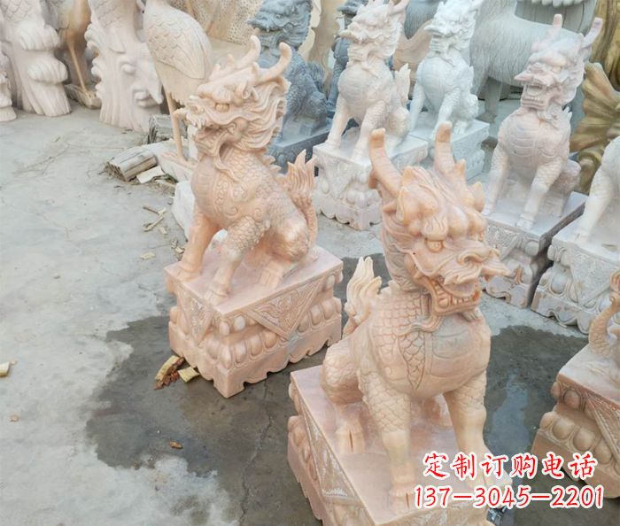 济南华丽夺目,雕琢精美的麒麟石雕