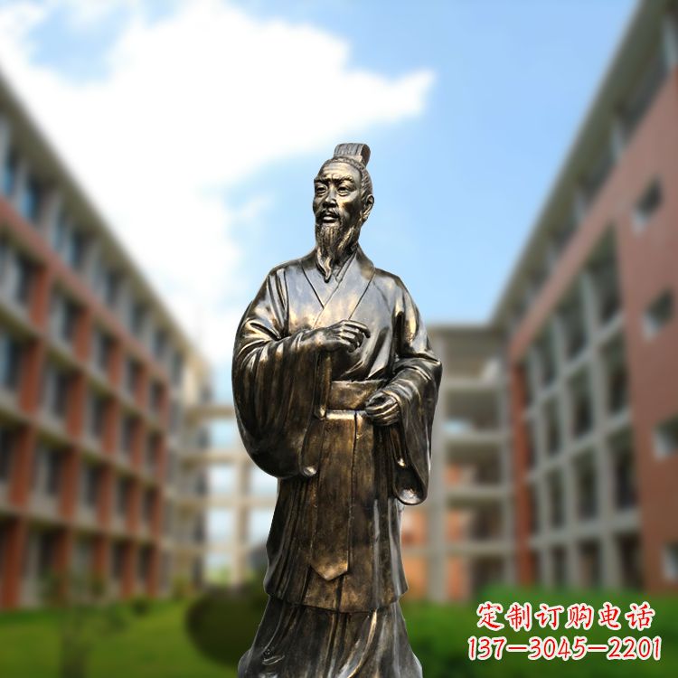 济南精美艺术,历久弥新的孟子玻璃钢仿铜雕像