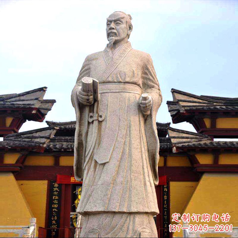 济南传承中华传统文化,传神孟子砂岩石雕塑
