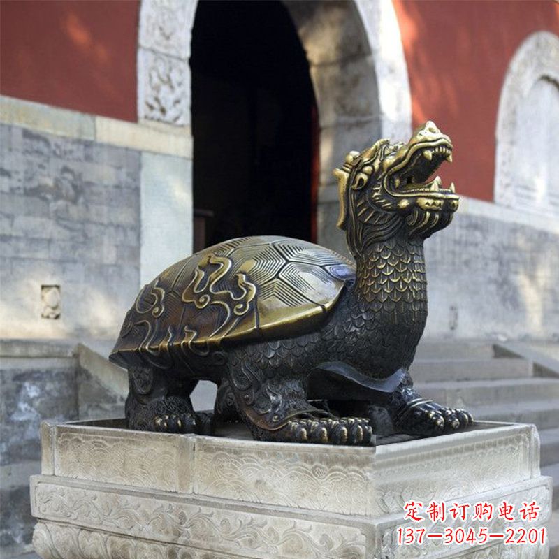 济南弥勒佛坐赑屃雕塑-寺庙大门神兽动物雕塑