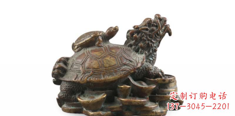 济南雕塑非凡,铜雕龙龟母子精美