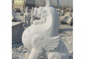 济南汉白玉独角兽石雕，精美细腻，魅力无穷