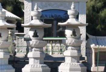 济南汉白玉公园灯笼雕塑