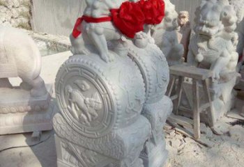 济南汉白玉狮子门口镇宅精致雕塑