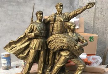 济南中领雕塑精心打造的红军战士铜雕