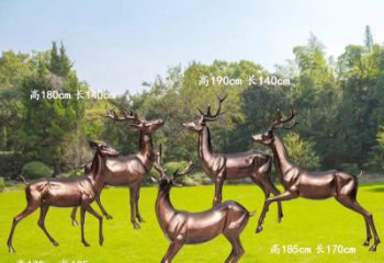 济南红铜鹿精美雕塑，立体栩栩如生
