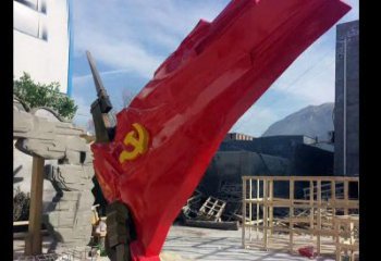 济南中领雕塑：专业不锈钢党旗雕塑
