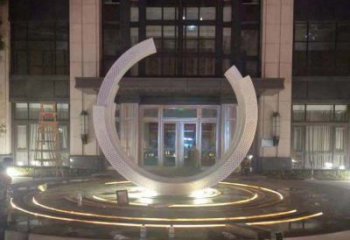 济南不锈钢半圆环雕塑，装饰空间增添品位