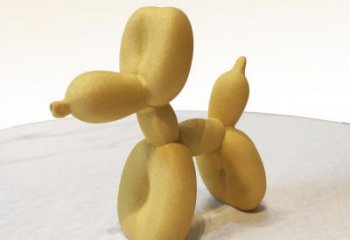 济南黄色不锈钢雕塑狗，展现场面气势