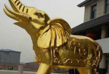 济南黄铜色大象铜雕，历久弥新