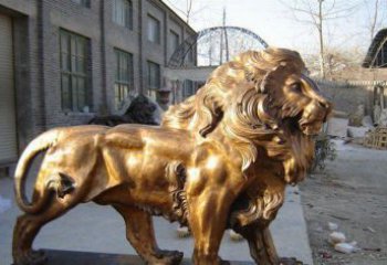 济南黄铜精美西洋狮子铜雕