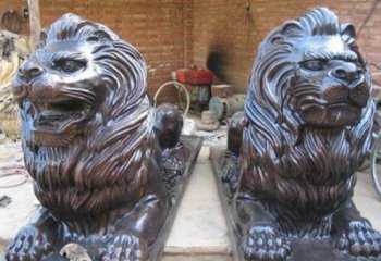 济南汇丰狮子铜雕塑是由中领雕塑制作的一款狮子…