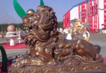 济南汇丰西洋狮子铜雕，精美华贵