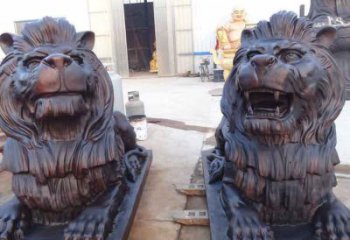 济南汇丰银行狮子雕塑，精美雕塑展示您的财富