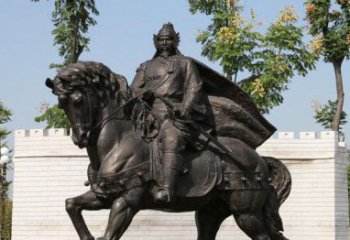 济南将军骑马古代人物铜雕