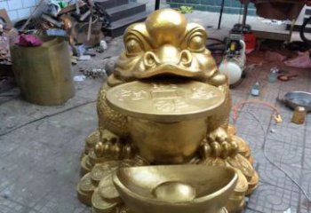 济南铜质金蟾招财动物雕塑