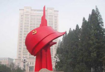 济南不锈钢抽象党旗雕塑，象征着祖国力量