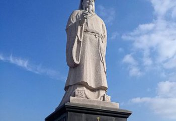 济南精美的历史名人雕塑——王羲之砂岩石雕像