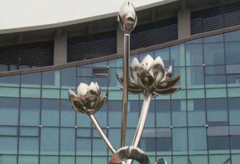 济南优质镜面不锈钢荷花塑像