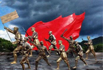 济南纪念伟大革命先烈的红军雕塑