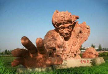 济南中领雕塑-为抗战英雄黄继光献礼的石雕景观雕塑