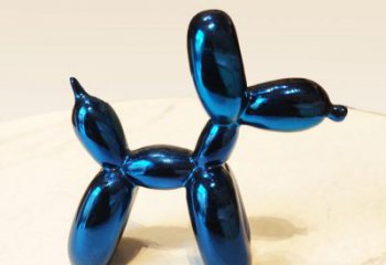 济南蓝色气球狗雕塑摆件，可定制大小