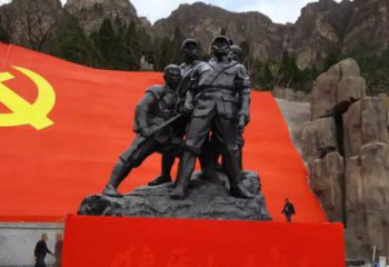 济南狼牙山五壮士烈士铜雕，永载革命先烈光辉