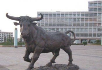 济南老牛动物广场铜雕，专业定制精美动物雕塑
