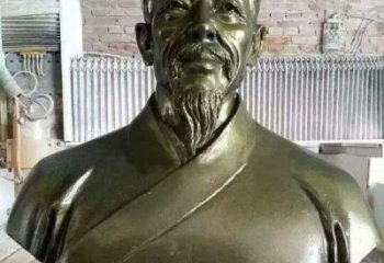 济南李时珍头像铜雕，为纪念传奇祖国医学家