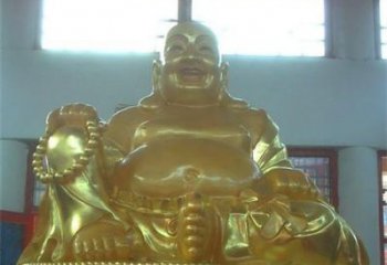 济南传统工艺制作鎏金弥勒佛像