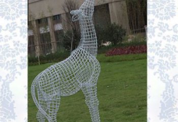 济南外观精美的不锈钢长颈鹿雕塑