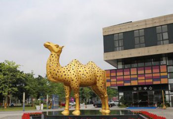 济南闪亮可爱的不锈钢骆驼雕塑