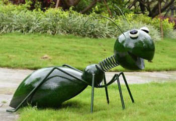 济南绿色落尾蚂蚁不锈钢摆件雕塑：精致的小动物艺术作品