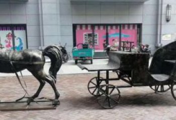 济南高质量马车景观铜雕