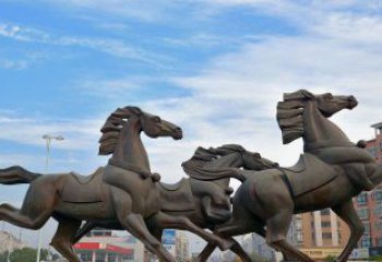 济南马广场动物铜雕塑，精致细腻魅力无穷