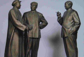 济南标题:伟人朱德毛主席铜雕——传承毛主席精神