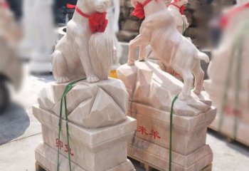 济南卯兔·晚霞红12生肖石雕兔雕塑