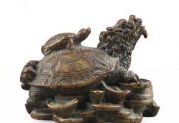 济南雕塑非凡，铜雕龙龟母子精美