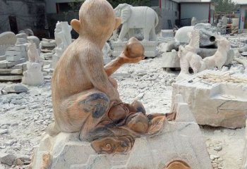 济南精美猴子石雕，带来浓浓的节日气息