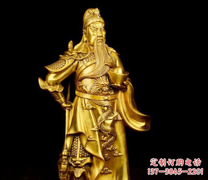 济南关公铜雕，传承古典传统