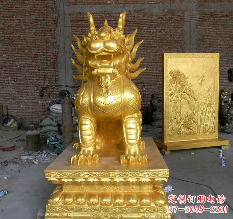 济南传统雅致,纳福麒麟铜雕精品